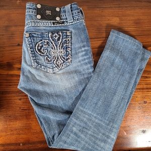 Miss Me Jeans Fleur De Lis Size 28 Boot